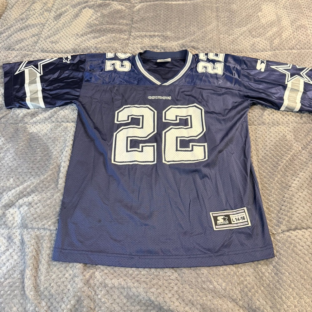 Vintage 1999 Starter Dallas Cowboys Emmitt Smith 22 Jersey Youth Large L 14-16